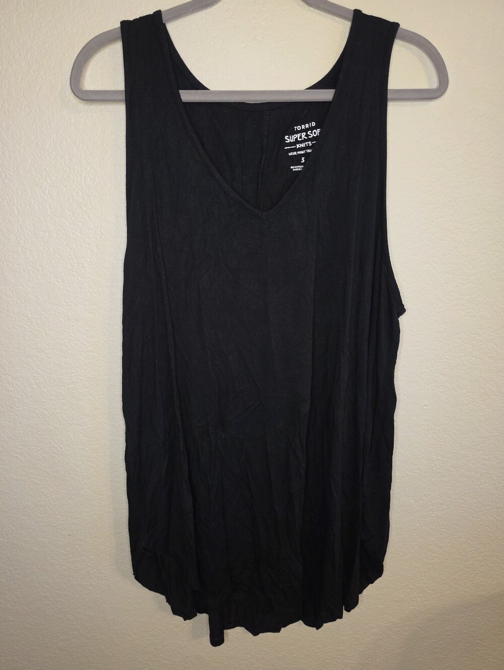 Torrid Black V-Neck Drapey Tank Top